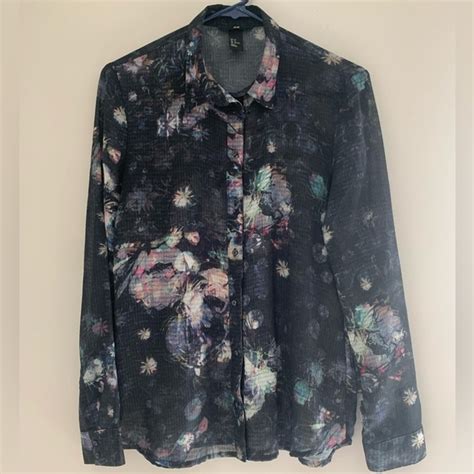 h&m black floral blouse|hnm online store.